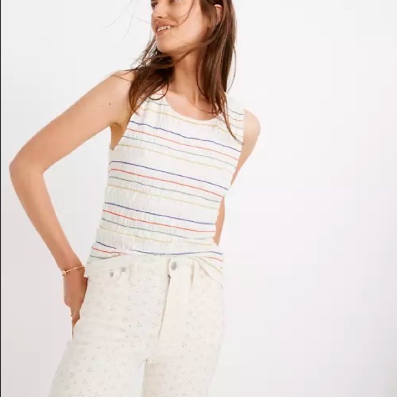 Madewell Texture & Thread Rainbow Stripe Tank Top - Picture 2 of 7
